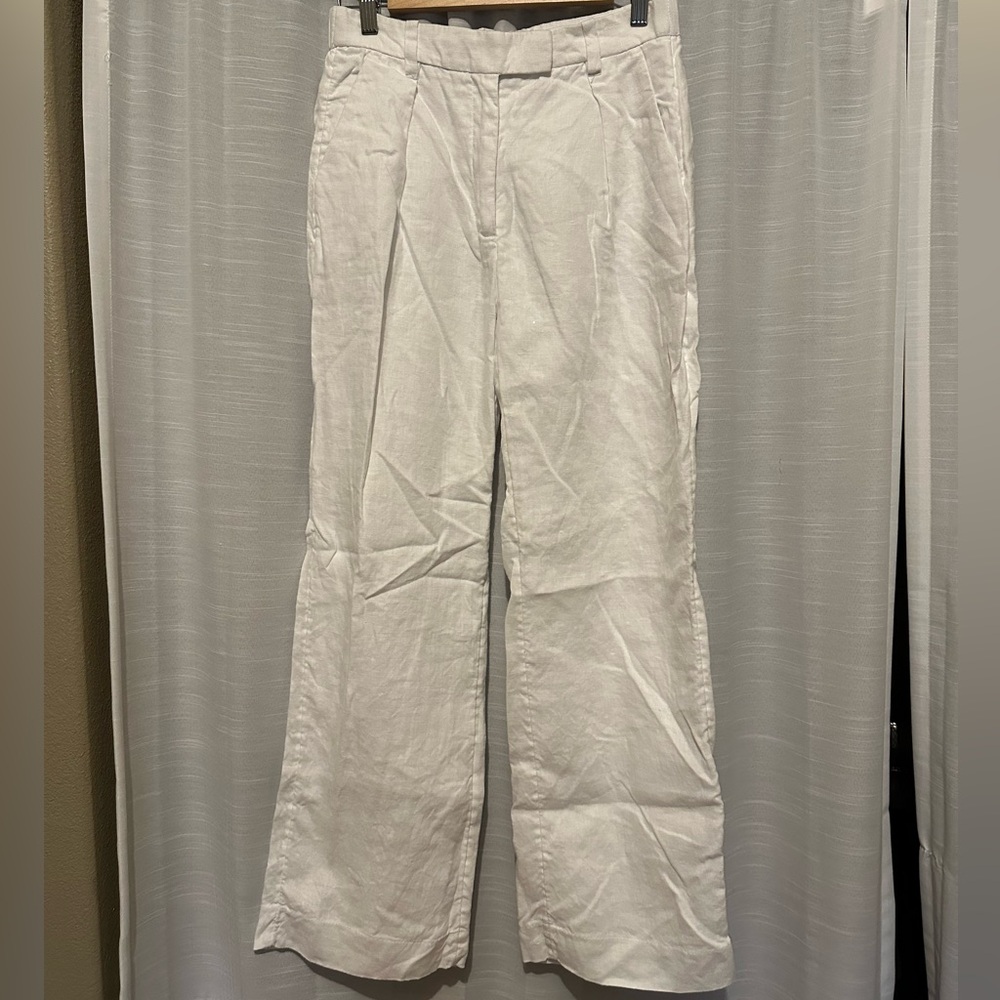 Abercrombie & Fitch White Linen Trousers